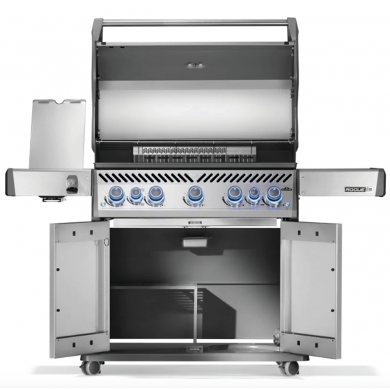 Grill gazowy Napoleon Rogue PRO-S 625 z palnikiem do steków 800°C i do rożna stalowy (2025)